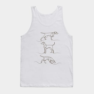 Continuous Line Weimaraners (Camel Background) Tank Top